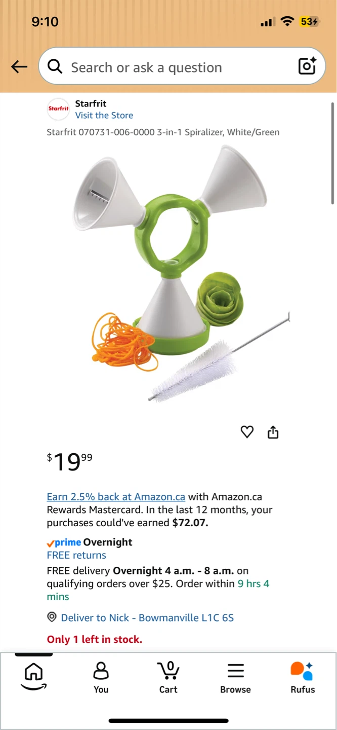 NEW! 3-in-1 Spiralizer by Starfrit