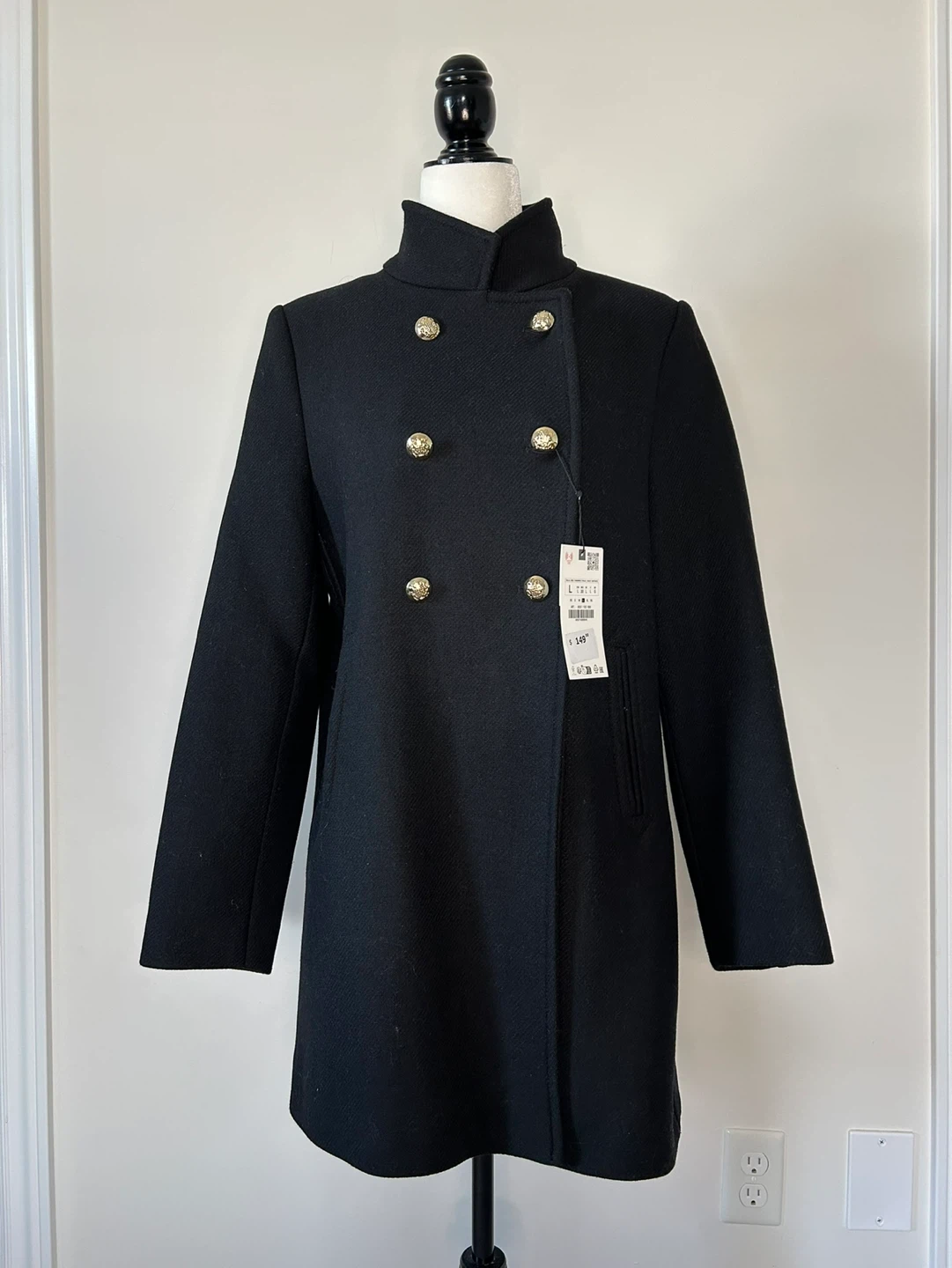 L - NEW with TAG! ZARA Double Breasted  Coat