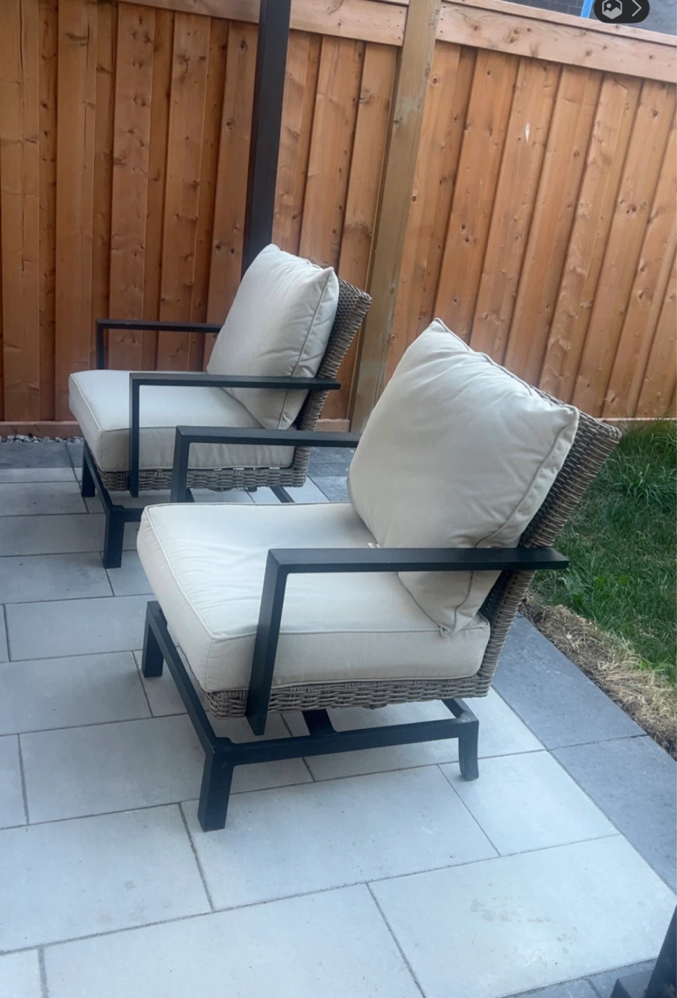 Outdoor patio set with chairs, sofa, and table - photo 2