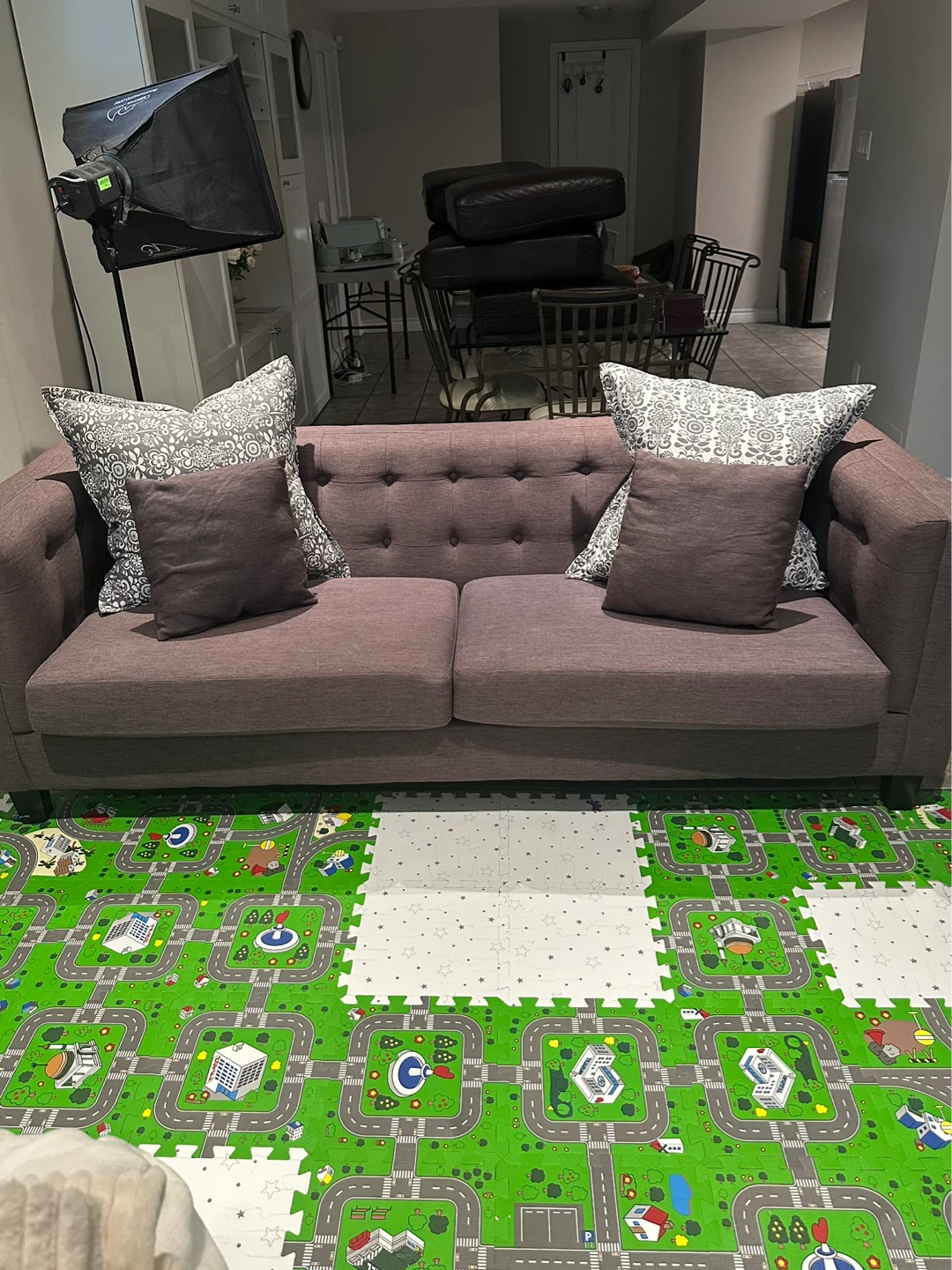Brown Fabric Loveseat Sofa - photo 2