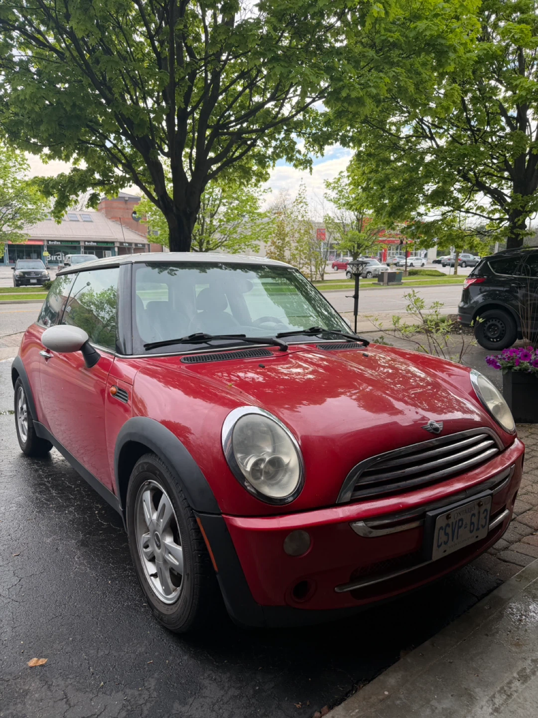 Red Mini Cooper Hatchback