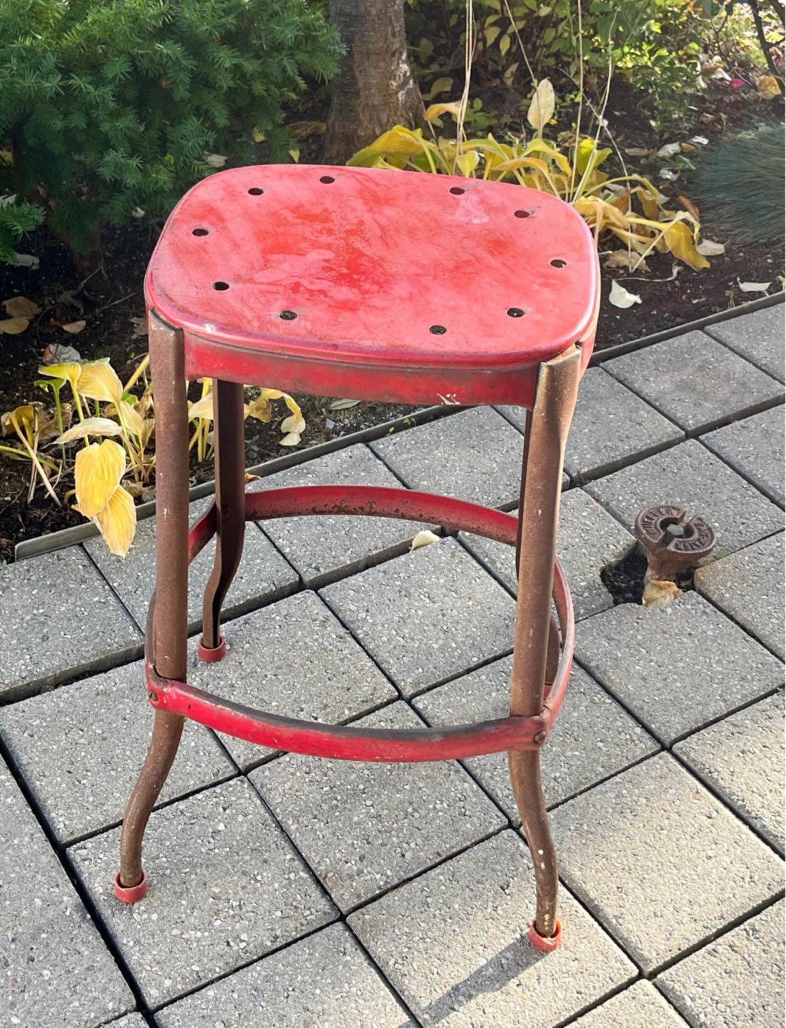 Red Metal Bar Stool - photo 5