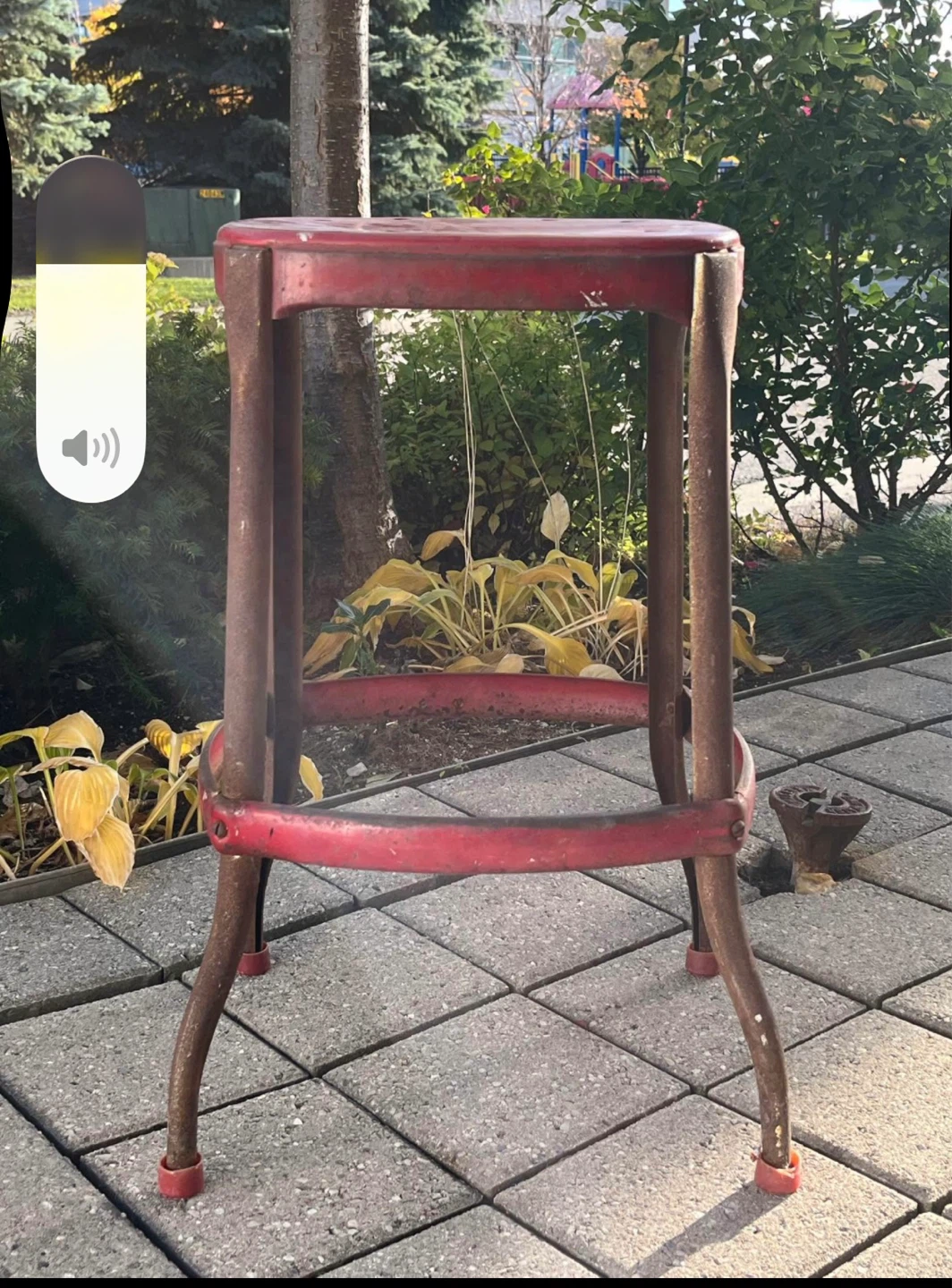 Red Metal Bar Stool - photo 4
