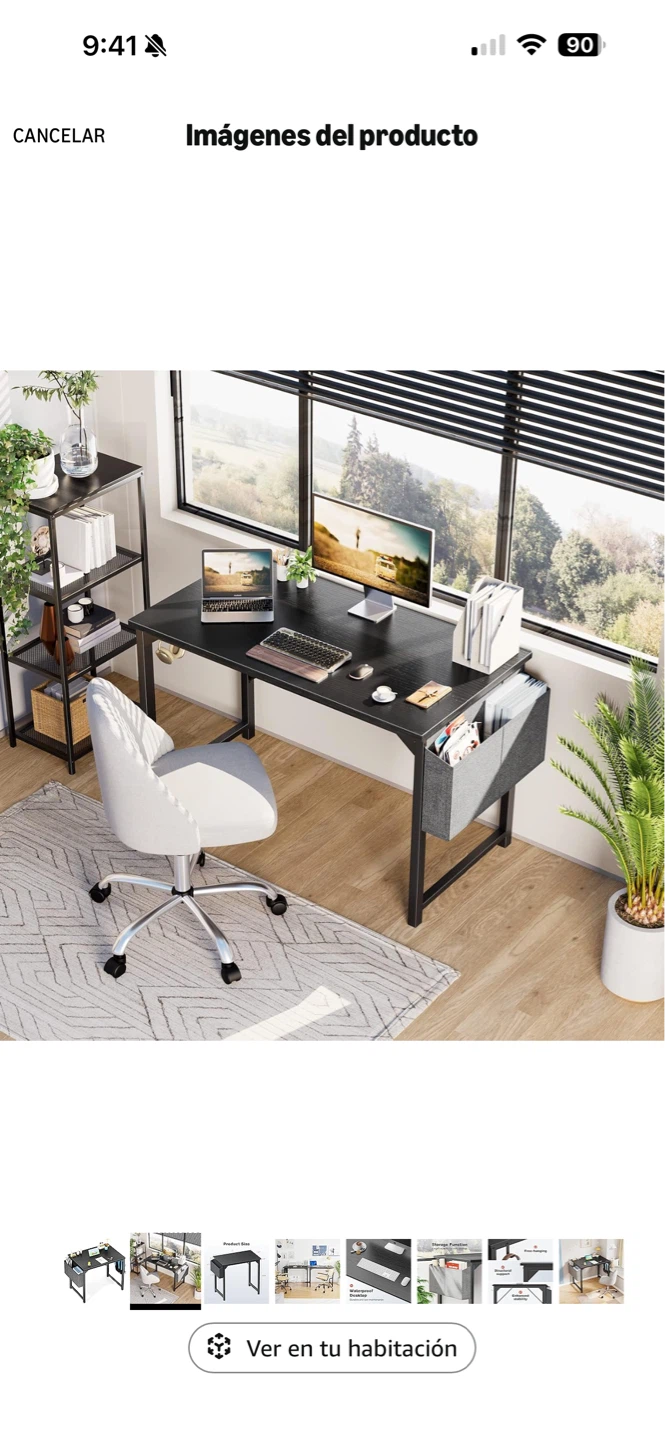 Black Compact Desk with Side Storage - photo 2