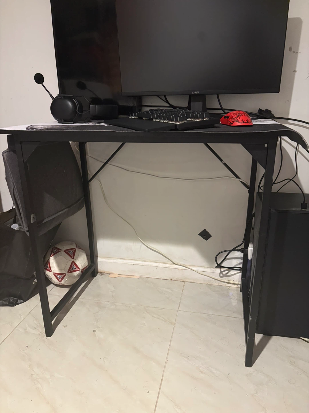 Black Compact Desk with Side Storage - photo 4