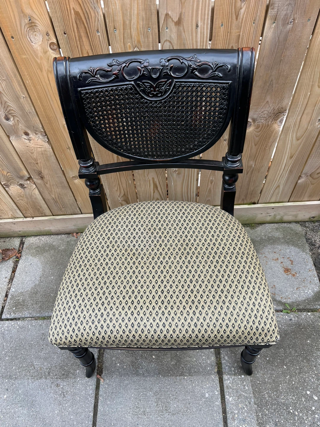 Black Cane Back Dining Chair