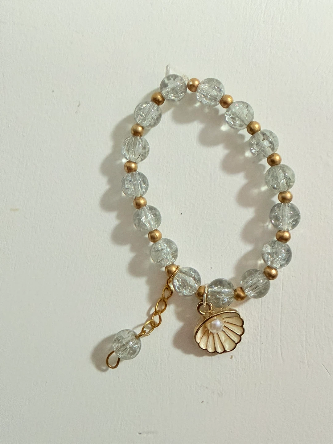 ( handmade) Beaded Bracelet with Shell Charm