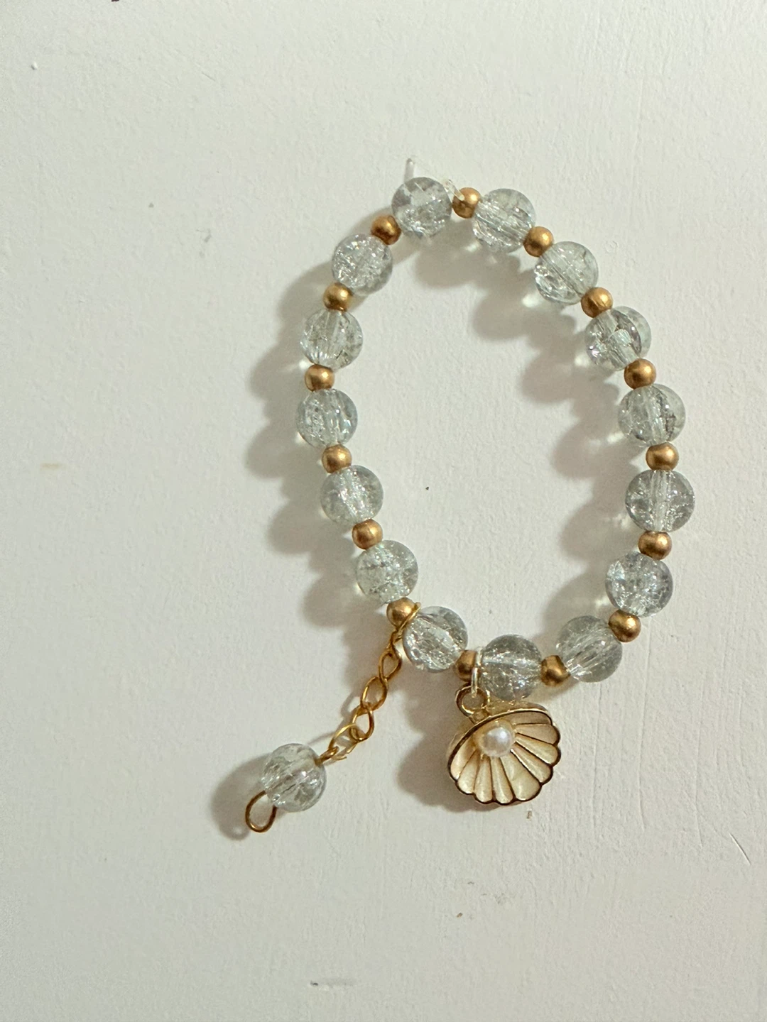( handmade) Beaded Bracelet with Shell Charm - photo 2