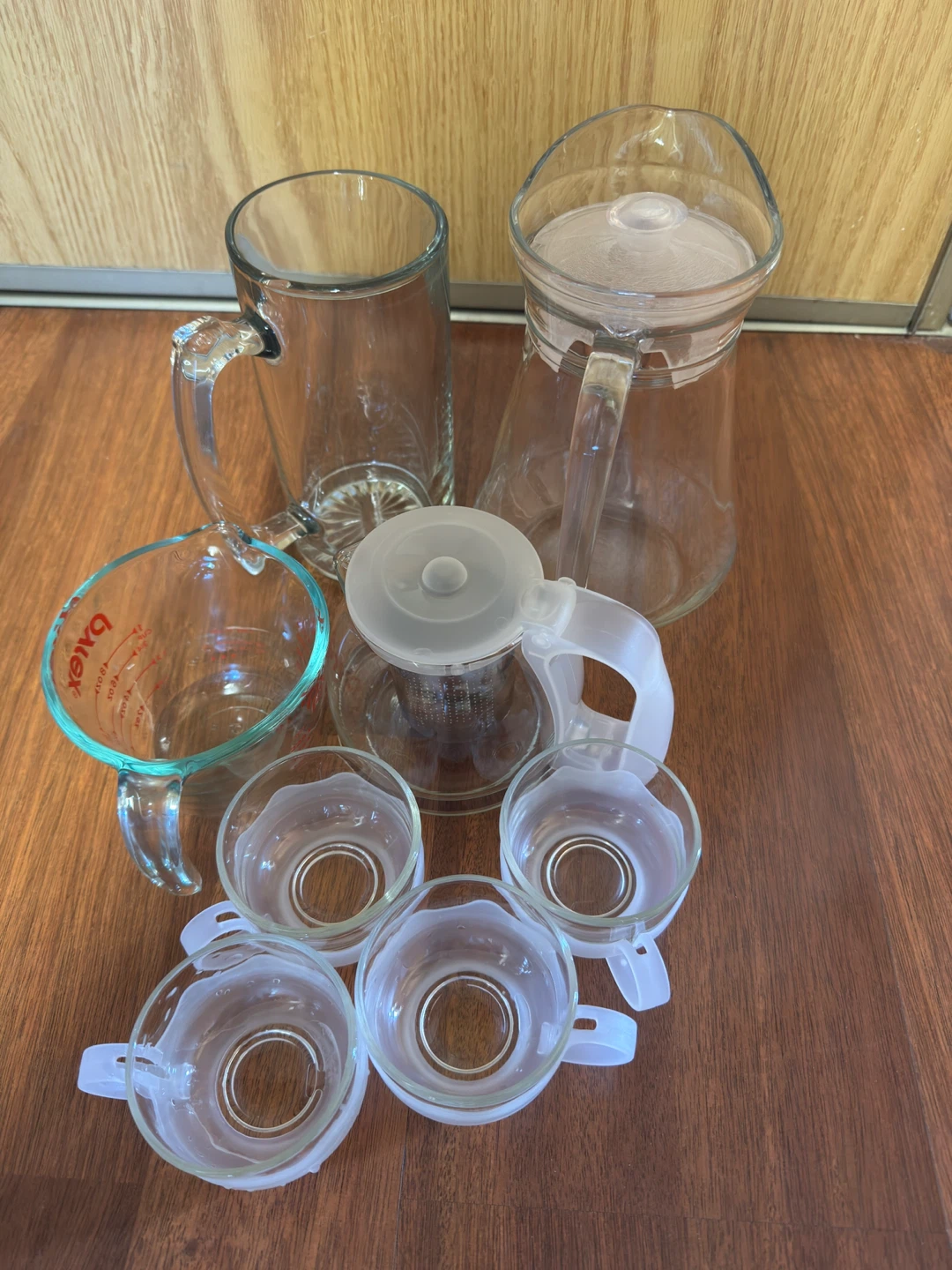 Glass Teapot Set with Cups and Measuring Cup