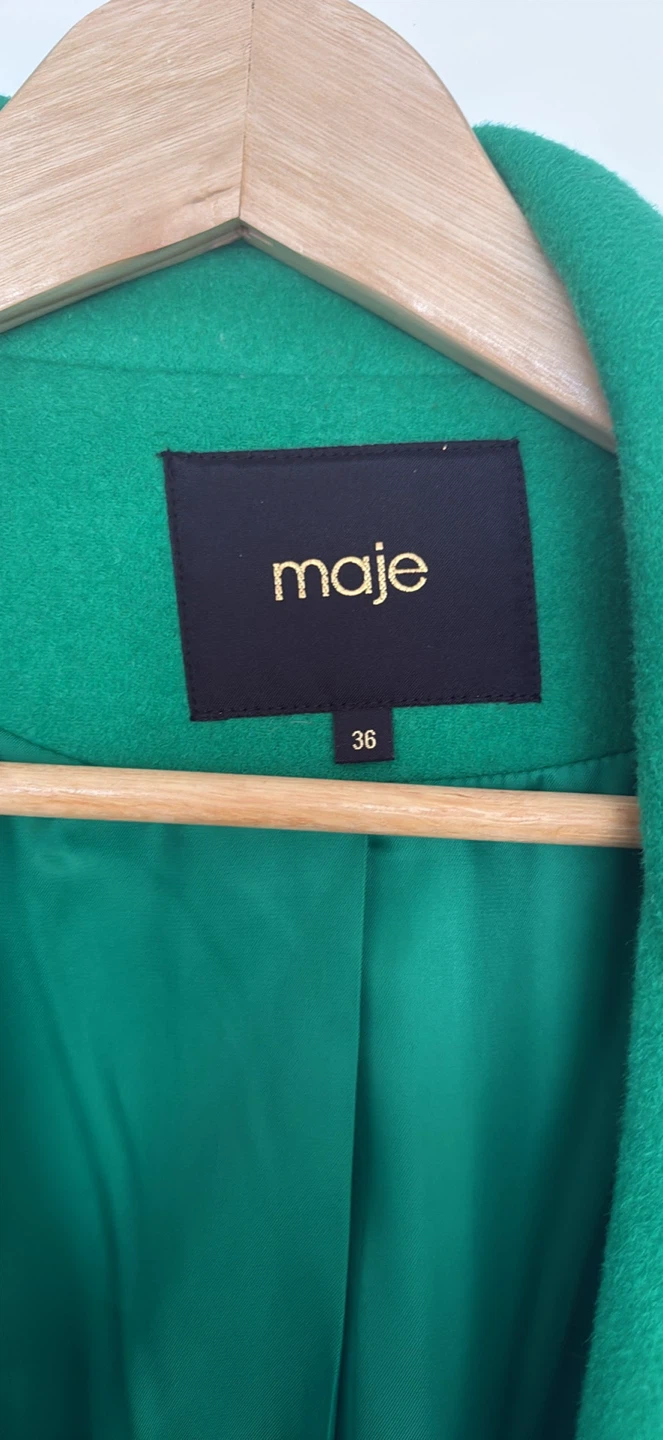 Maje Green Wool Coat Size 36 - photo 3
