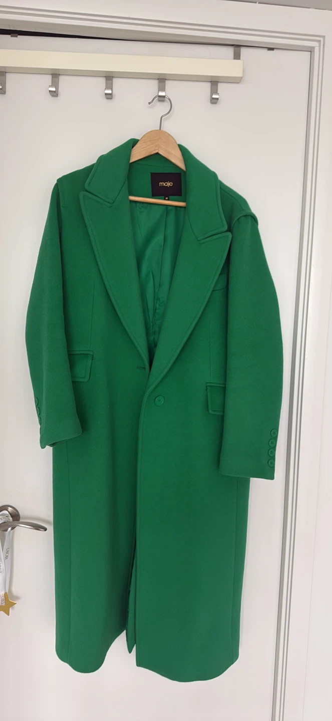 Maje Green Wool Coat Size 36 - photo 4