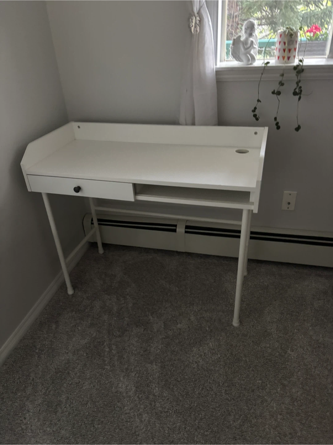 White Desk with Drawer