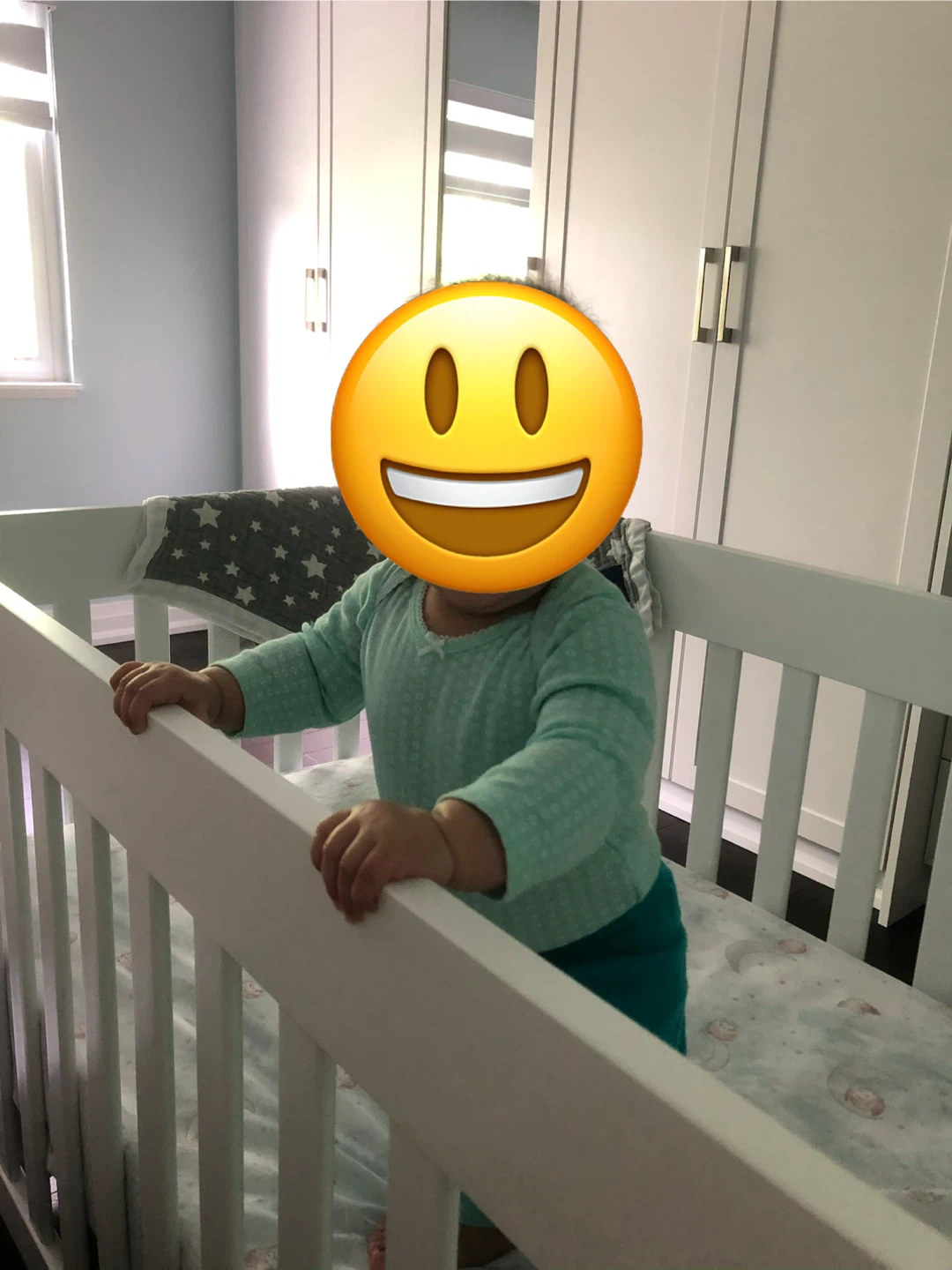 White Wooden Convertible Baby Crib to Toddler Bed + Mattress