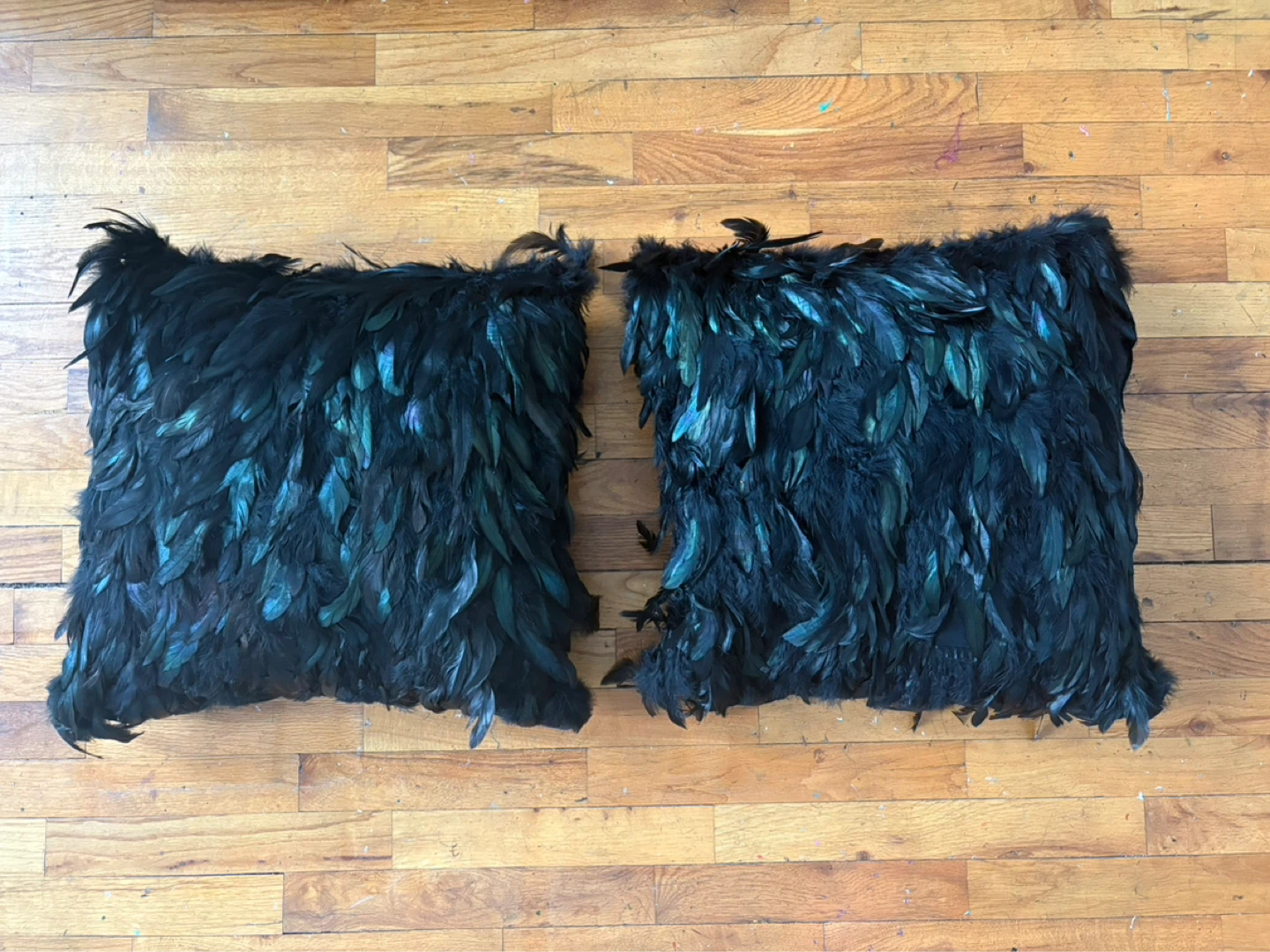 Black Feather Decorative Throw Pillow - photo 3