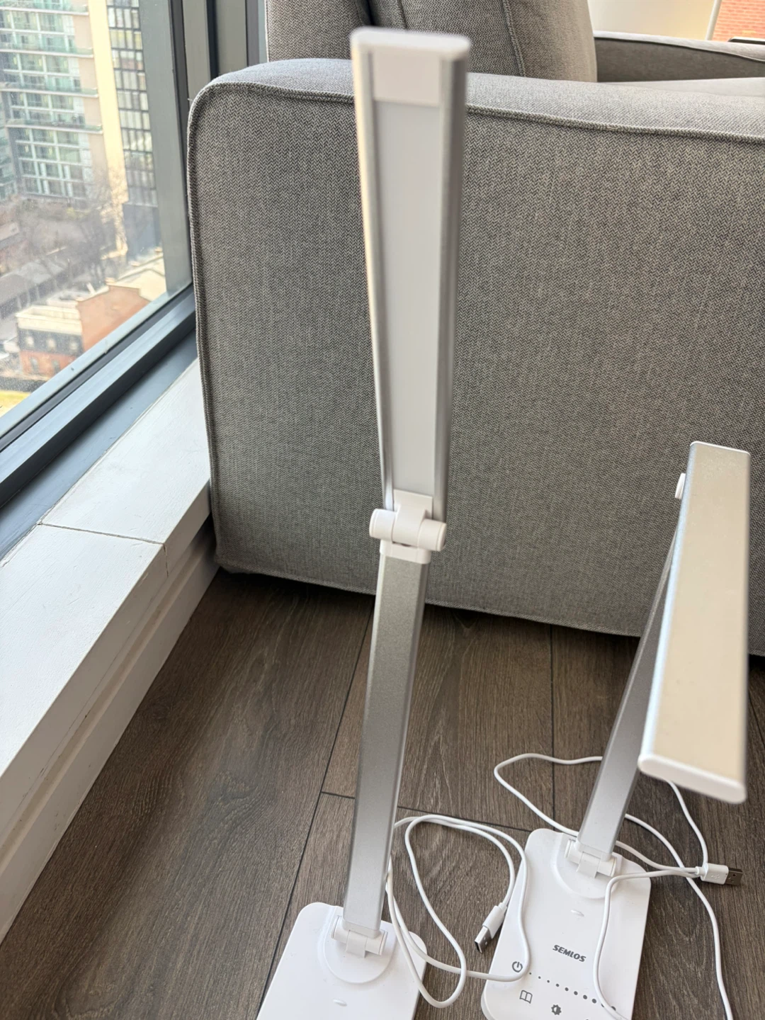 SEMLOS LED Desk Lamps - White, Set of 2