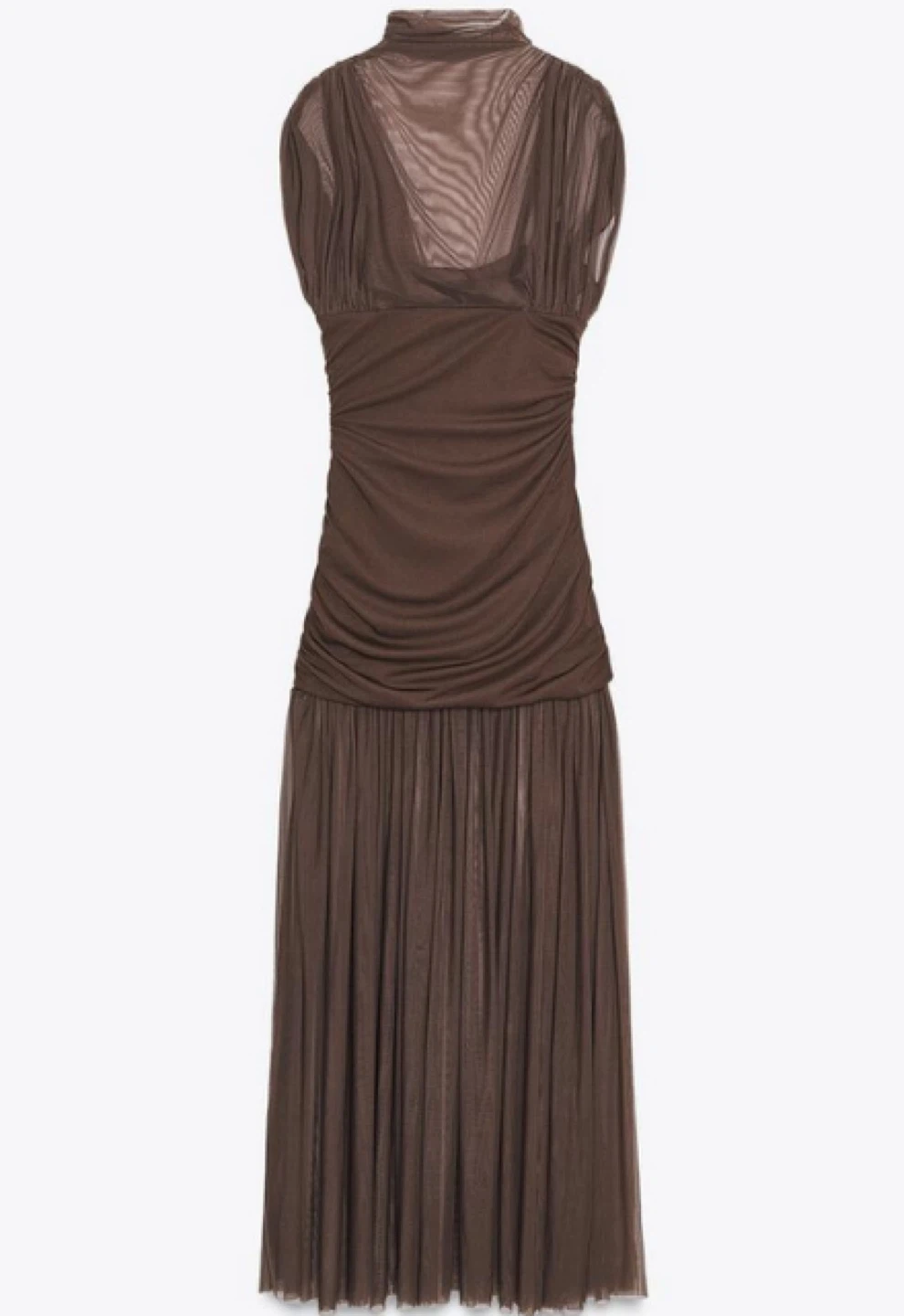 Zara NWT Ruched Mesh Gown Dress XL - photo 3