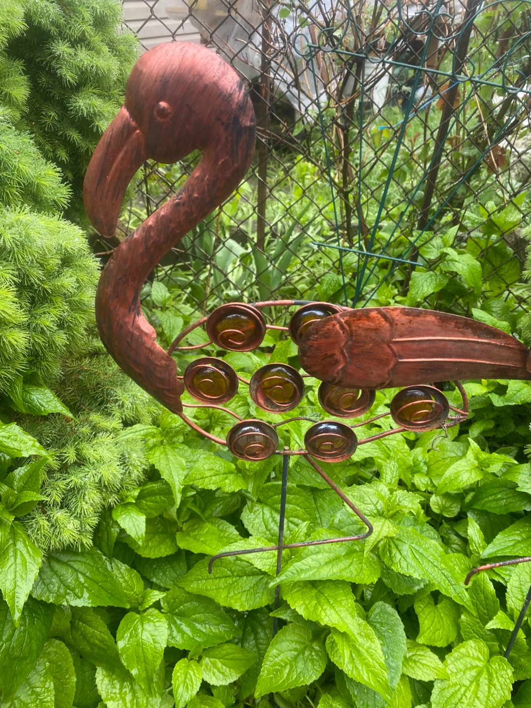Flamingo Garden Stake with Glass Accents - photo 2