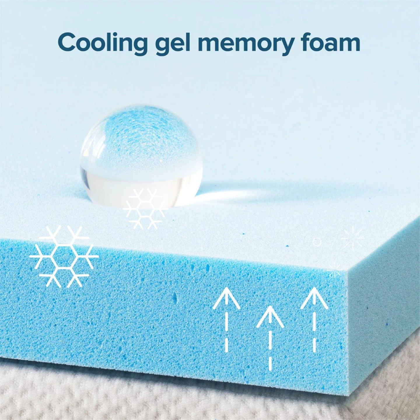 Zinus Blue Cooling Gel Memory Foam  king Mattress Topper - photo 5