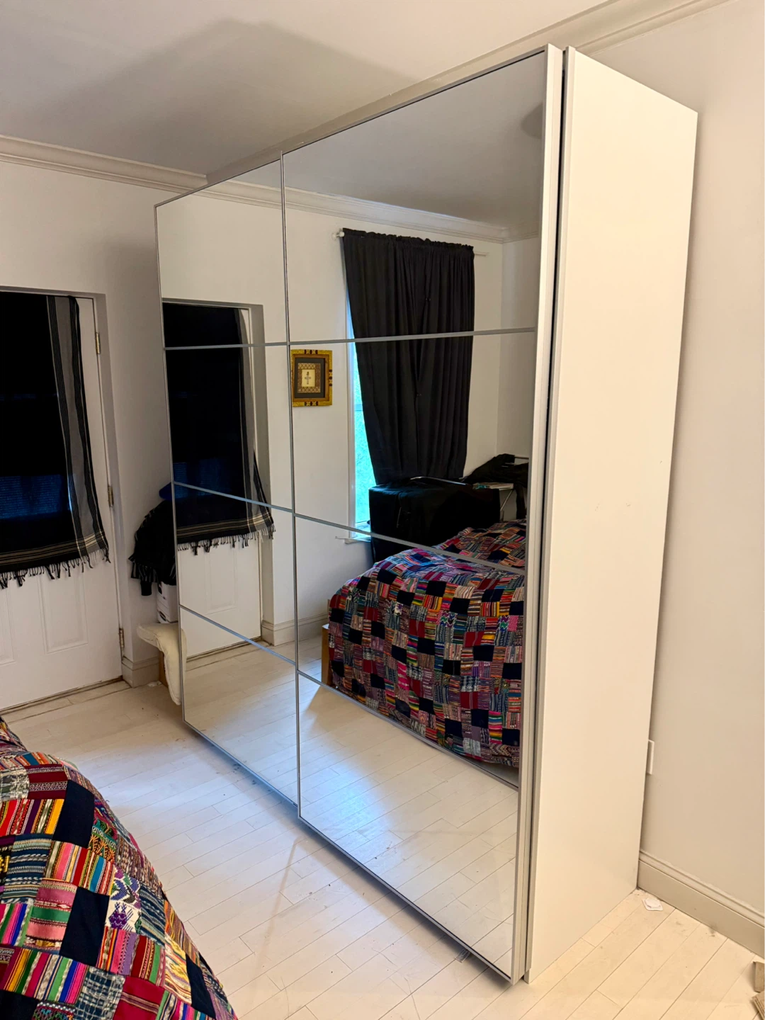 IKEA Pax White Wardrobe with Mirrored Doors - photo 2