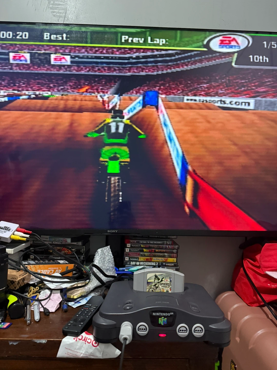 Nintendo 64 N64 Game Console with Controller and Supercross 2000 - photo 3