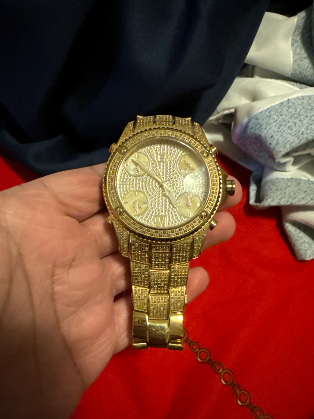 This is a JBW Jet Setter 18K gold-plated stainless steel watch