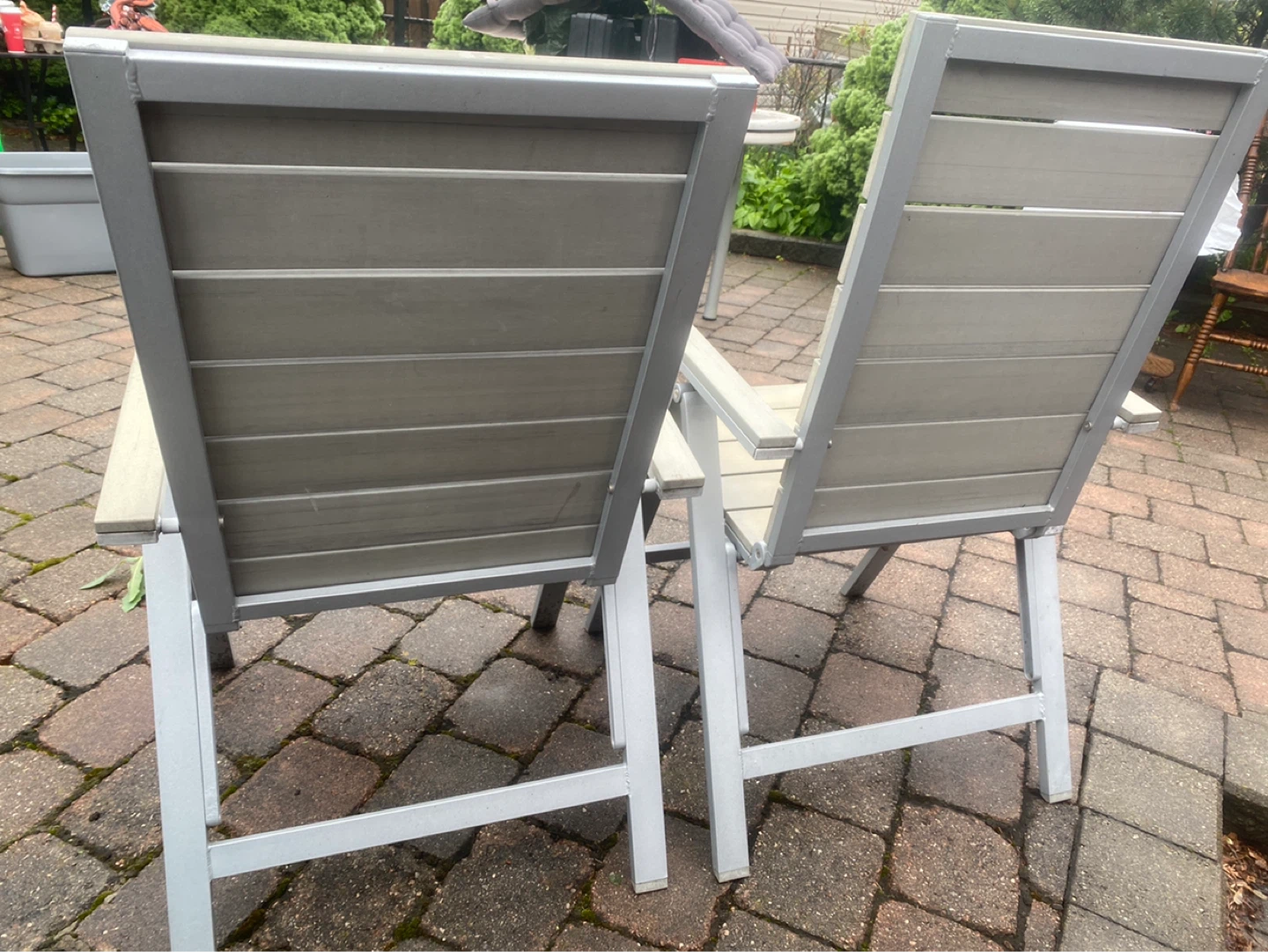 Pair of Outdoor Folding Chairs with Cushions - photo 4