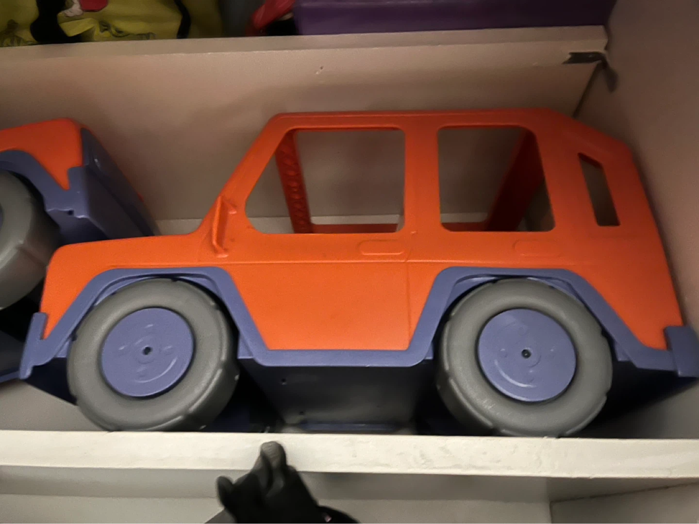Orange and Purple Toy Jeep