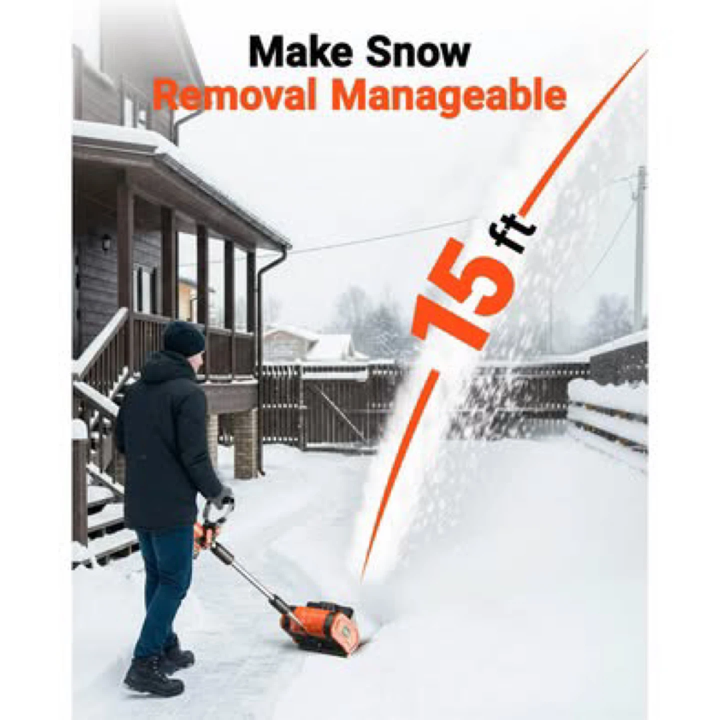Voltask 16-Inch Cordless Snow Blower - 48V