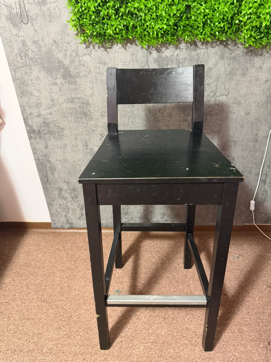 Black Bar Stool with Back - photo 5