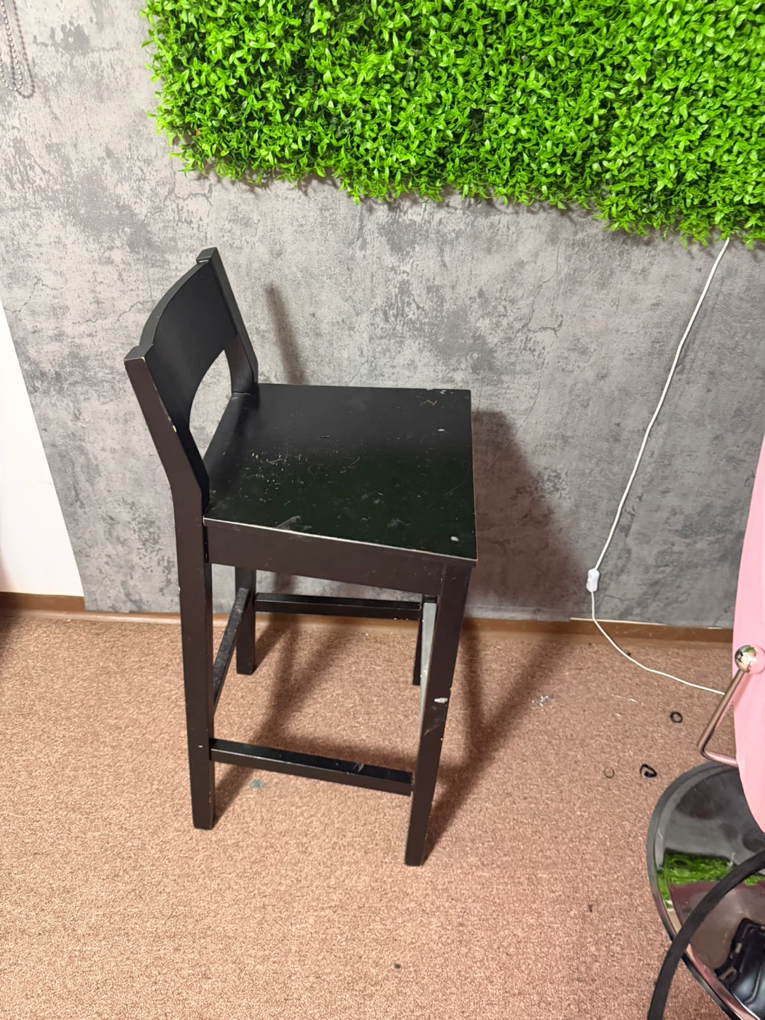 Black Bar Stool with Back - photo 3
