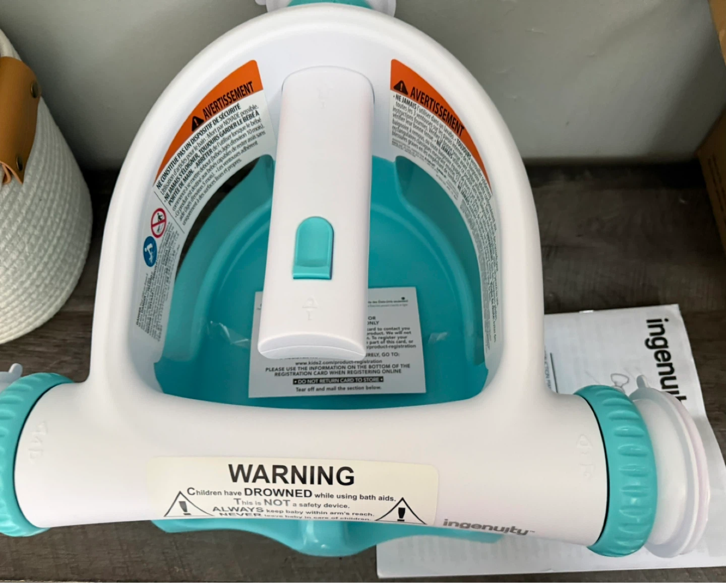 New! Summer Infant My Bath Seat - White/Teal - photo 2