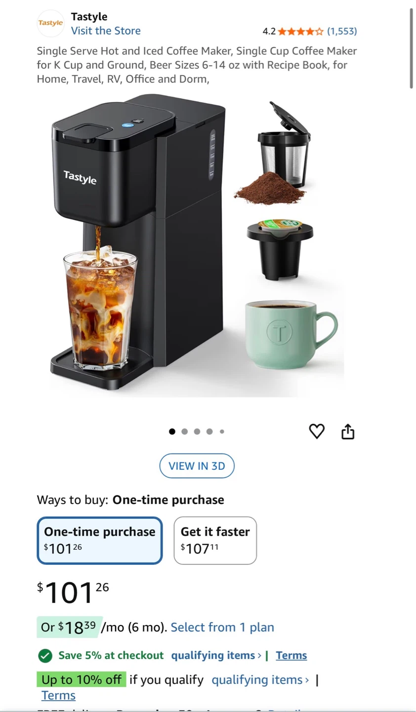 TastyStyle Single Serve Iced Coffee Maker K310IC - photo 3