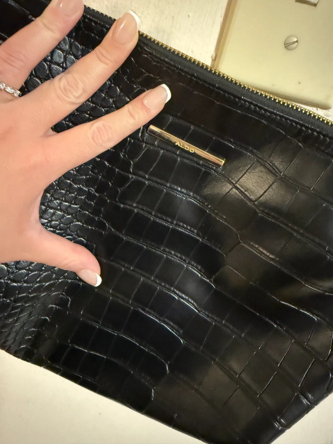 ALDO 2-Piece Black Faux Croc Bag Set - photo 5