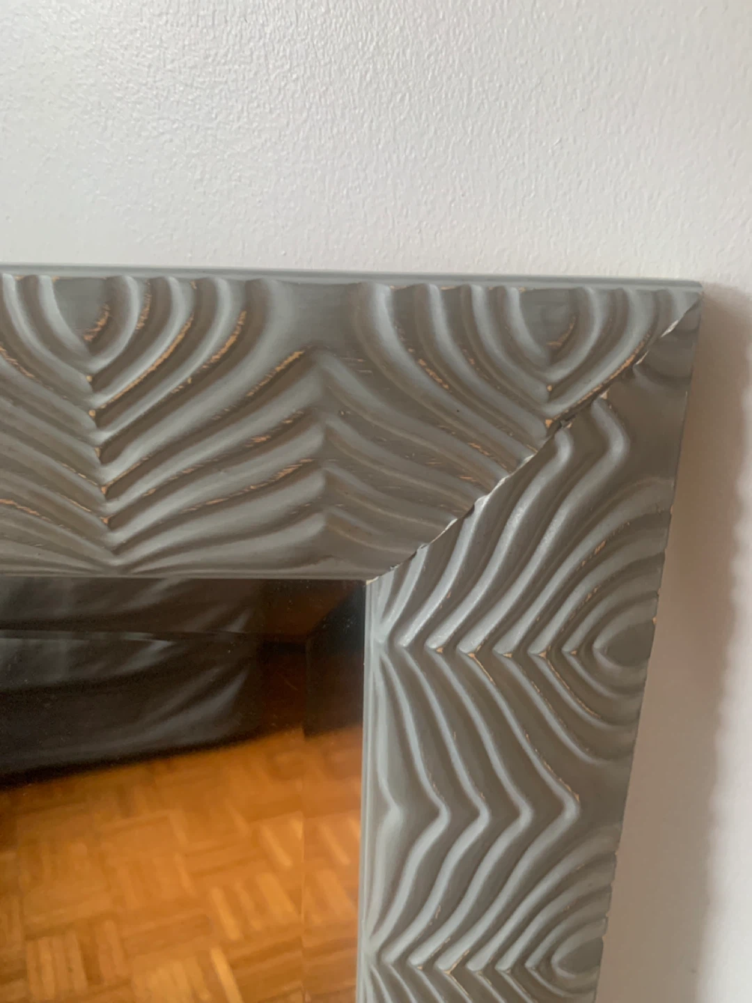 Decorative Gray Wood Frame Mirror - photo 2