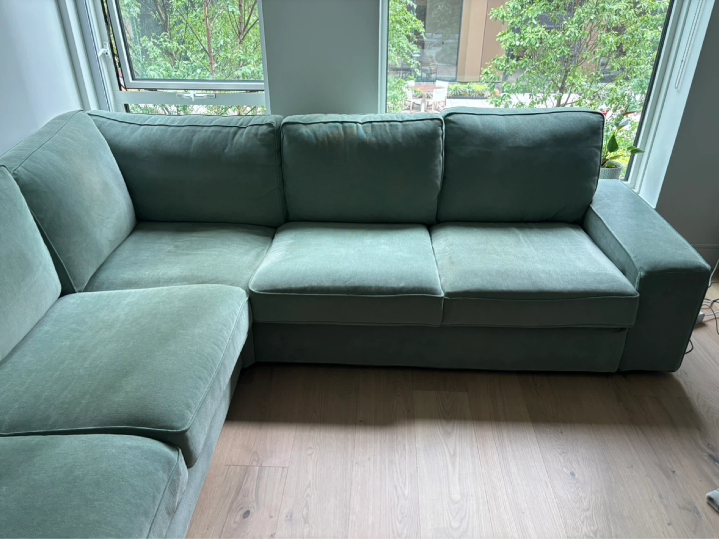 KIVIK IKEA Light Green Sectional Sofa - photo 3
