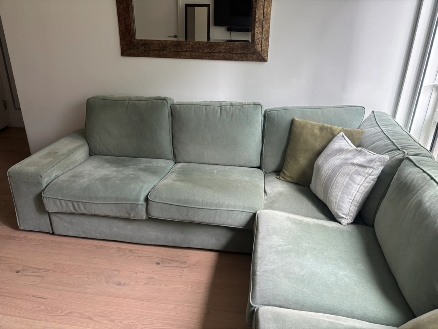 KIVIK IKEA Light Green Sectional Sofa - photo 2