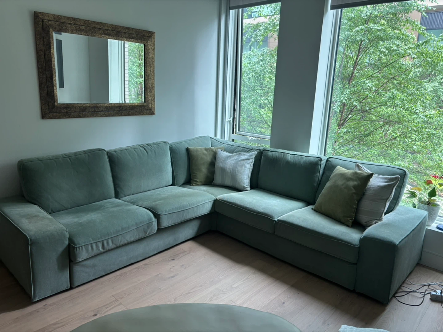 KIVIK IKEA Light Green Sectional Sofa