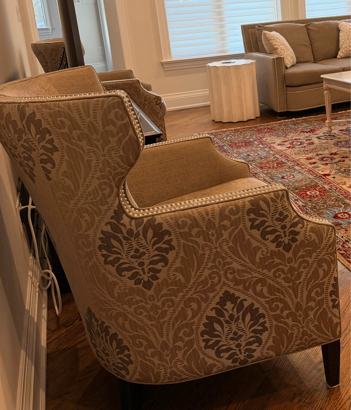 Set of Two Upholstered Accent Chairs and a Sofa - photo 4