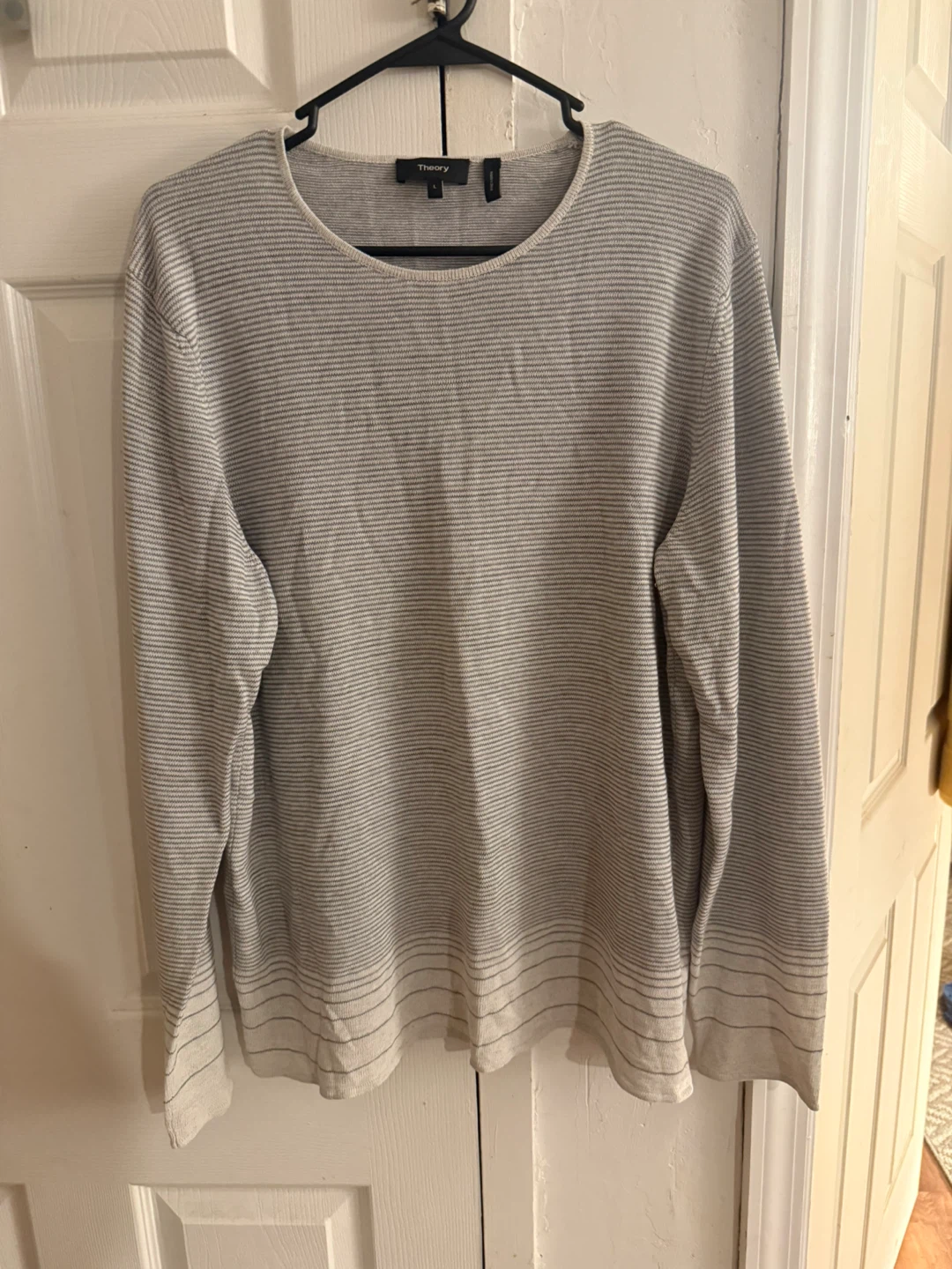 Theory Striped Long Sleeve Sweater - Size L