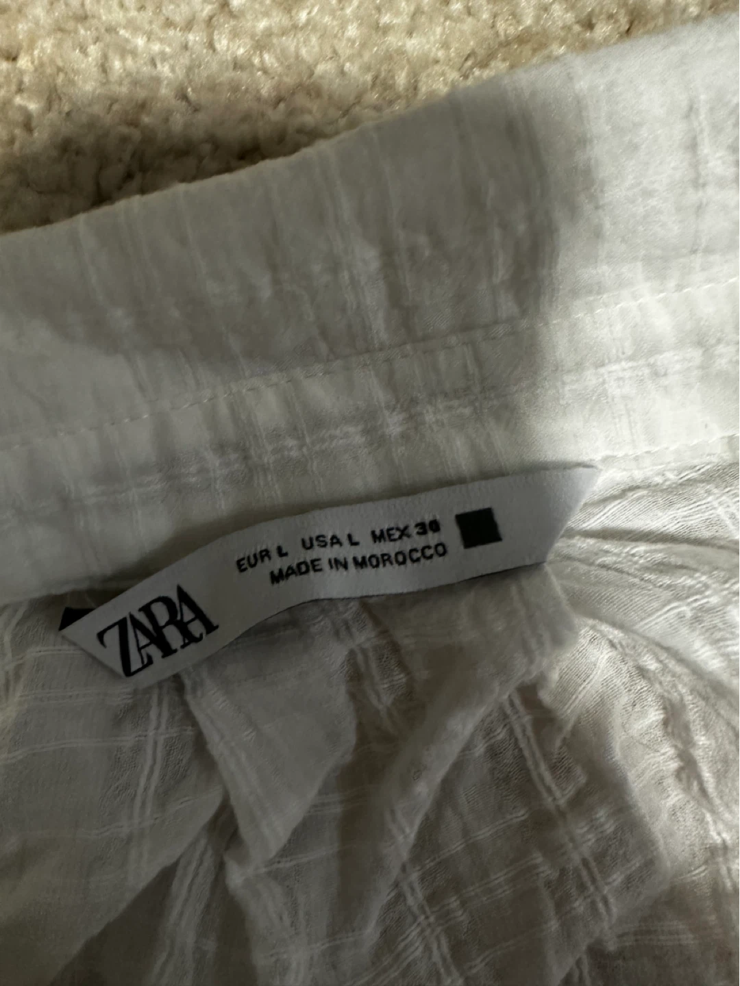Zara White Button-Up Shirt - Size L - photo 3