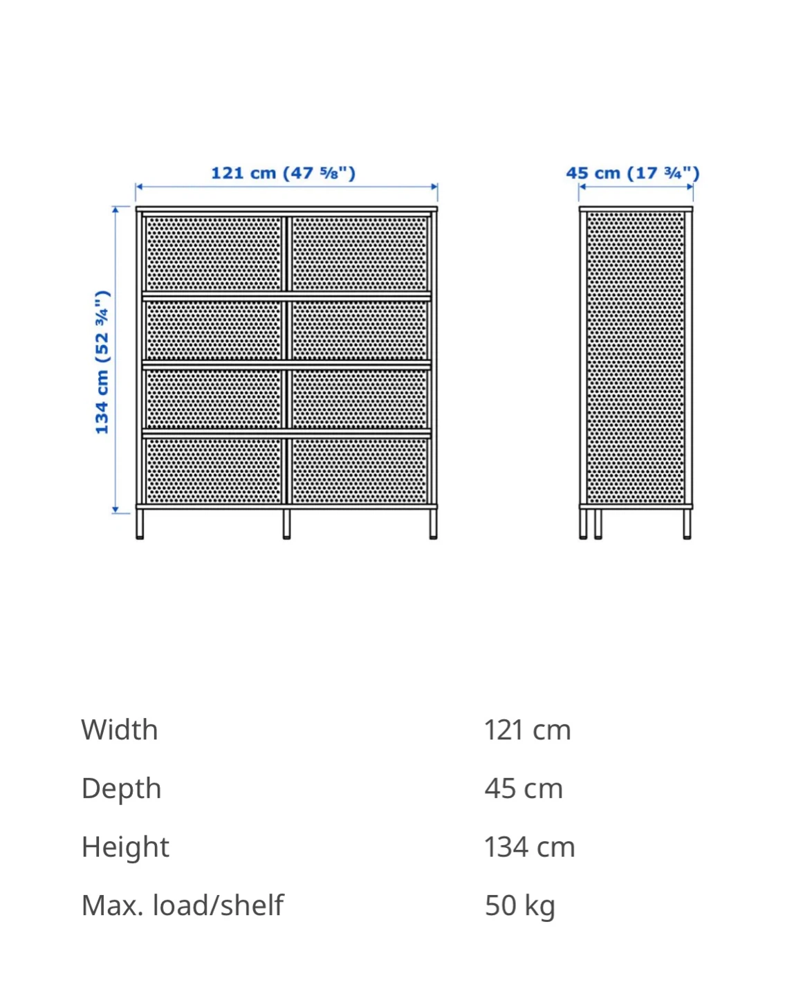 IKEA Bekant White Metal Shelf