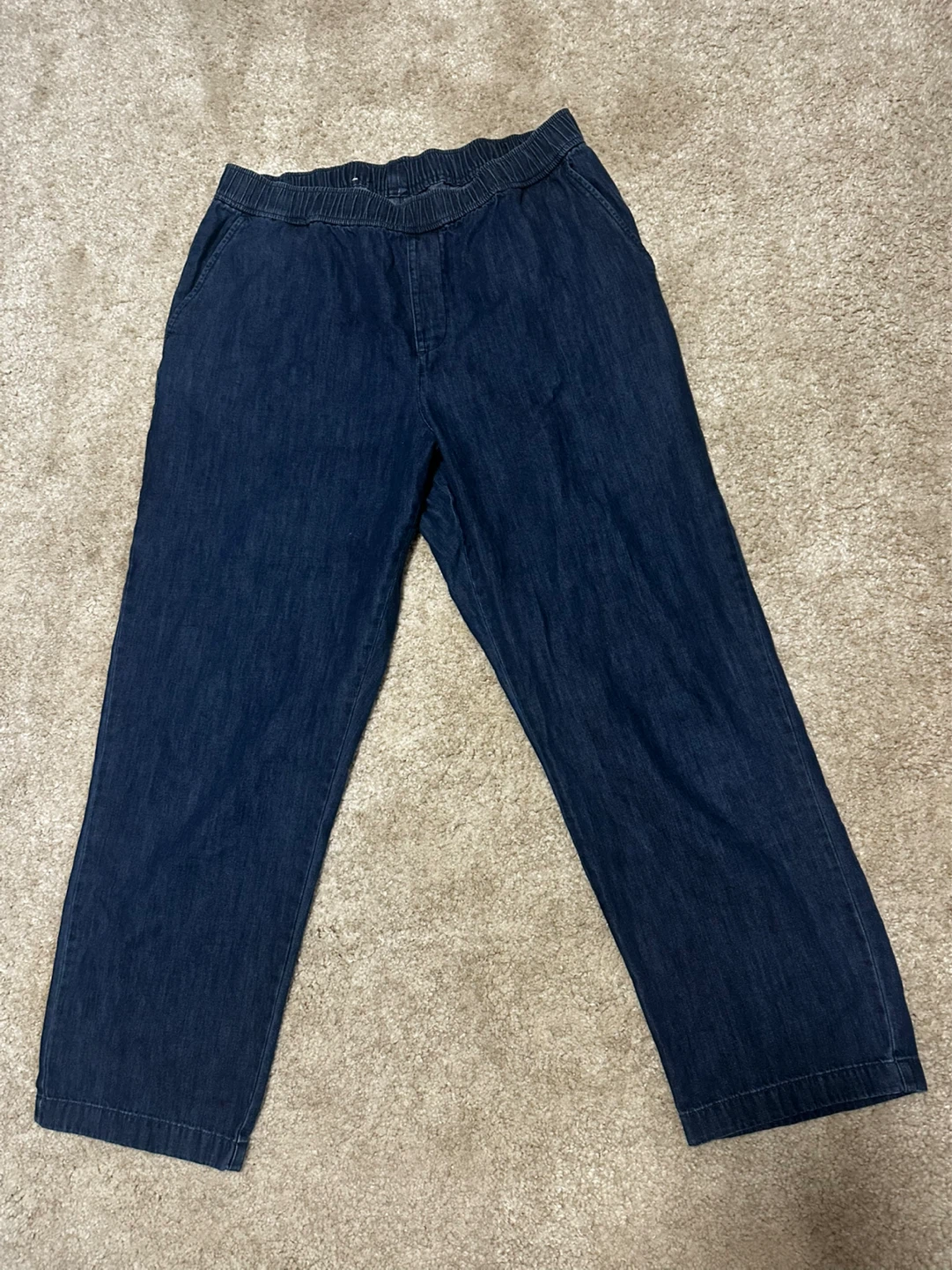 Uniqlo Super Soft Blue Denim Elastic Waist Pants - photo 2