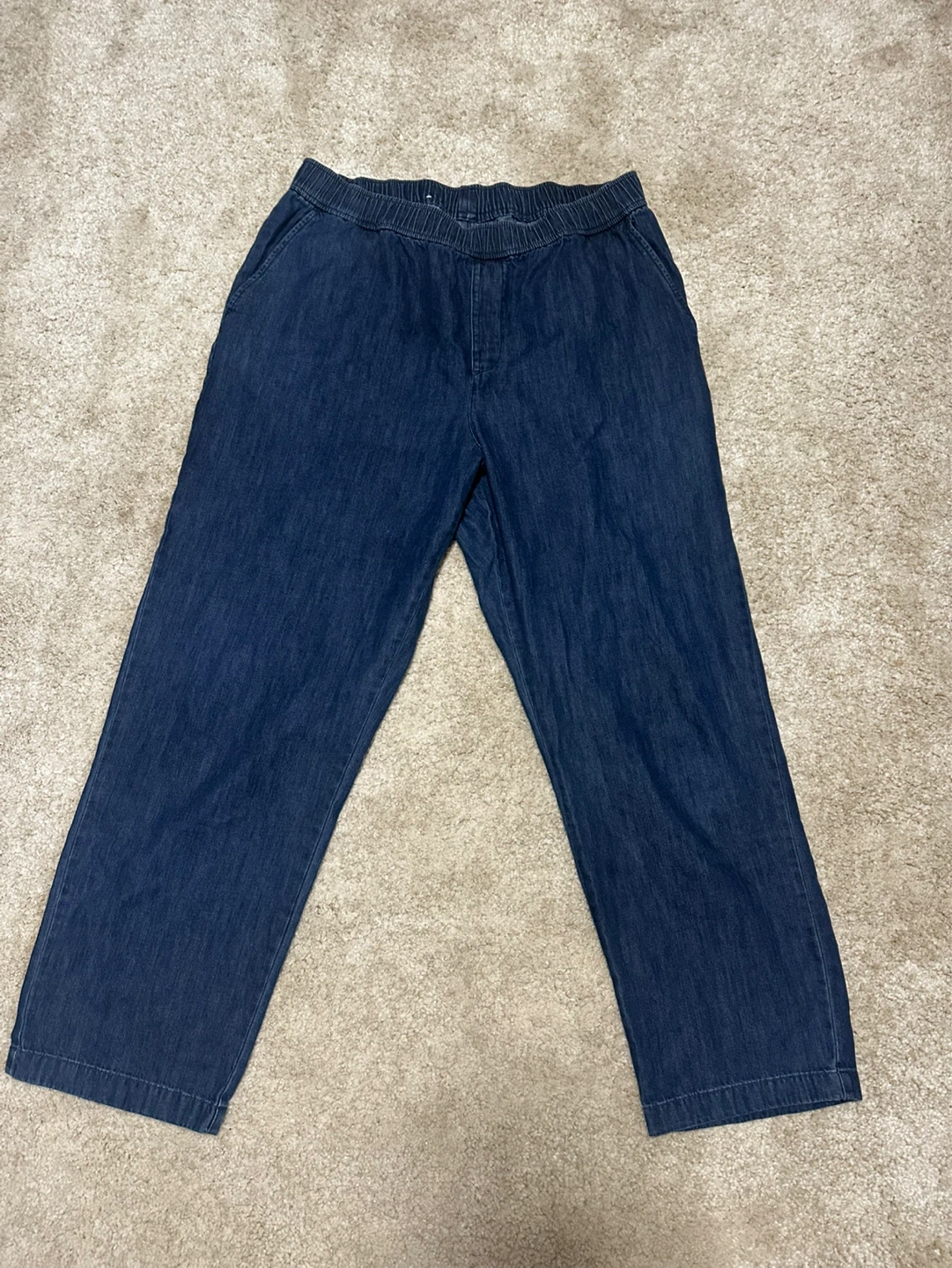 Uniqlo Super Soft Blue Denim Elastic Waist Pants