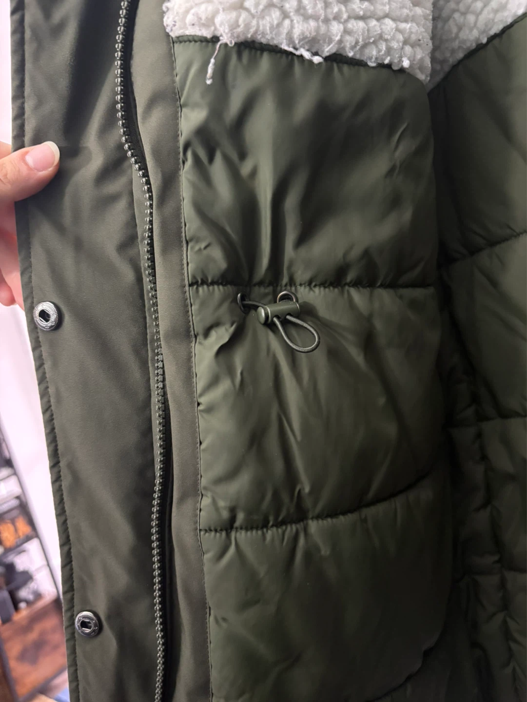 Olive Green Sherpa Lined Hooded Parka - photo 2