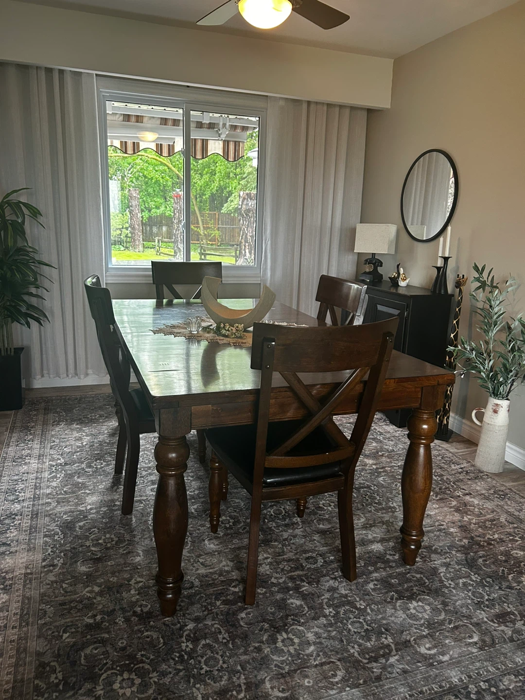 Wooden Dining Table with 8 Chairs