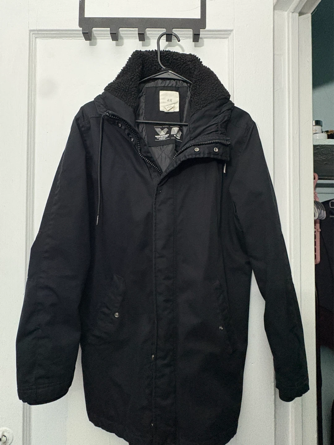 H&M Black Water Repellent & Windproof Parka