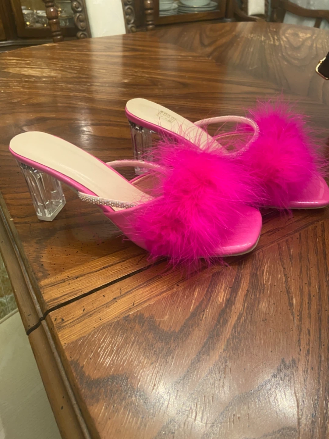 Hot Pink Feather Heels - photo 2