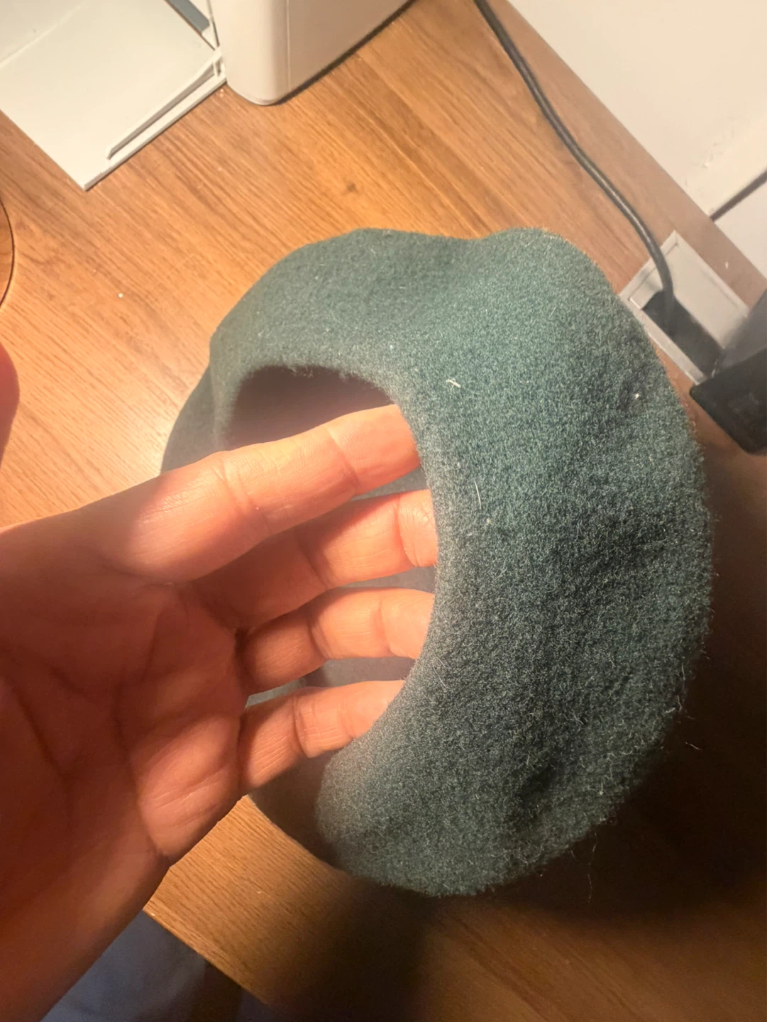 Green Felt Beret Hat - photo 2