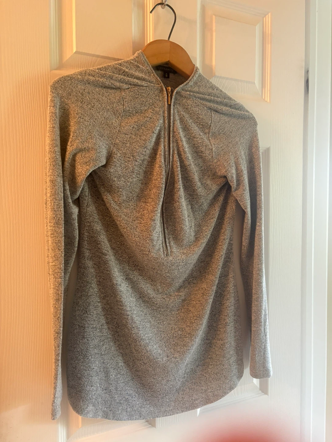 Dynamite Grey Zip-Up Pullover Sweater - Size M