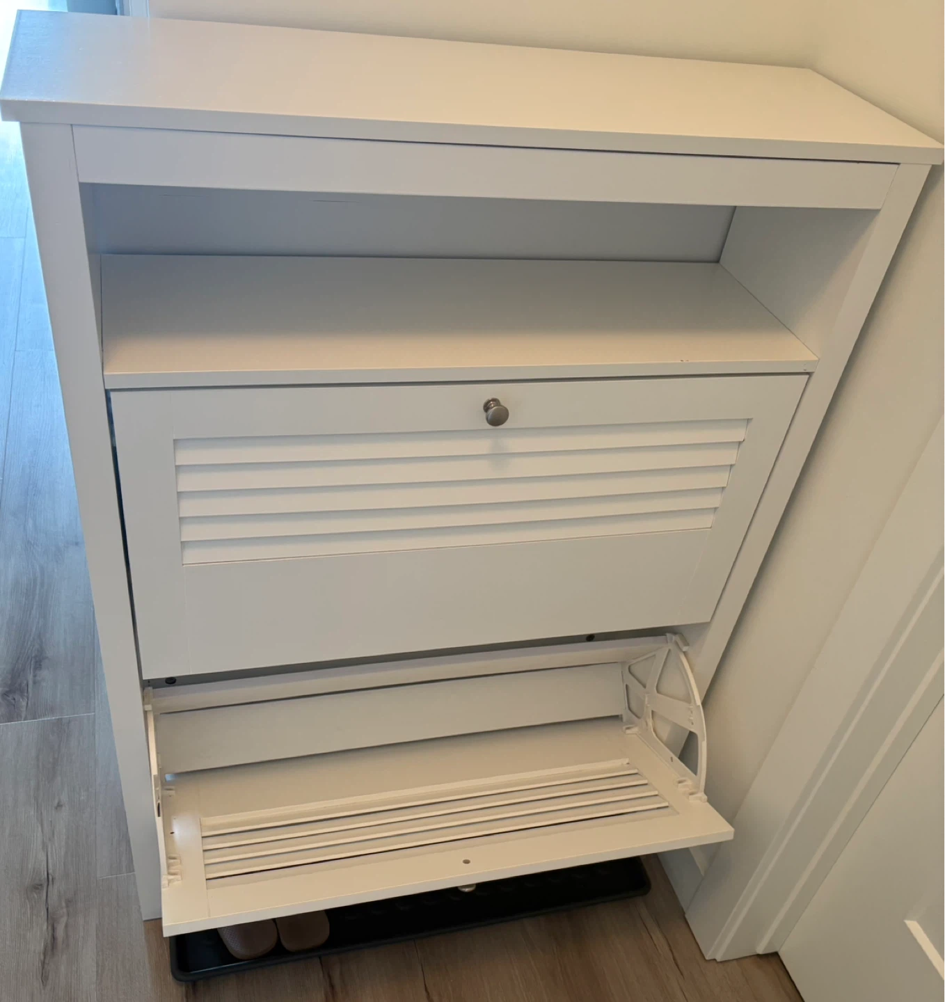 White Shoe Cabinet with 2Tiers - photo 2